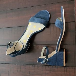 Boden Denim Block Heeled Sandal